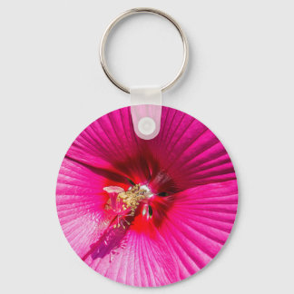 Chaveiro de Botão Básico do Hibiscus Rosa