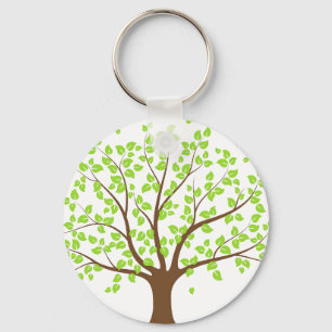 Chaveiro de Botão de Árvore Verde de Verão