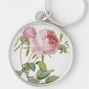 Chaveiro de Botão de Rosa Rosa