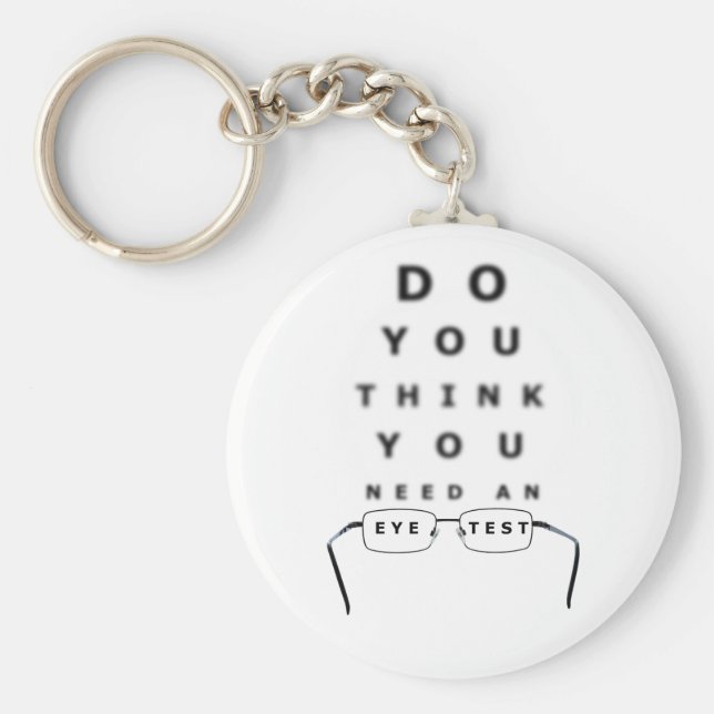 Chaveiro de Botão do Gráfico de Teste de Olhos (Frente)