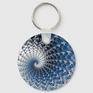 Chaveiro de Botão Espiral Azul