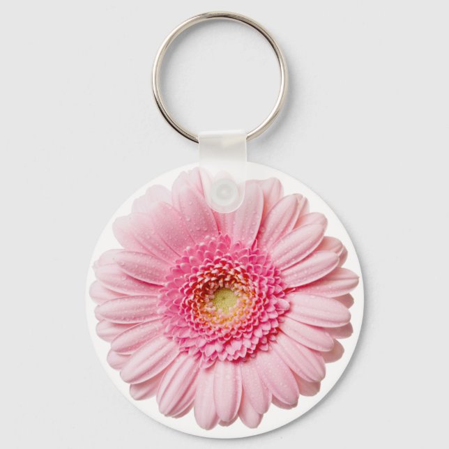 Chaveiro de Botão Rosa Gerbera Daisy (Frente)