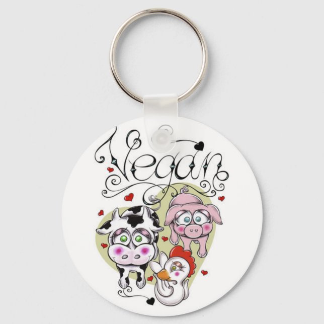 Chaveiro de Botão Vegan (Frente)