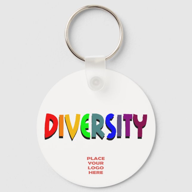 Chaveiro de branco personalizado de diversidade (Frente)