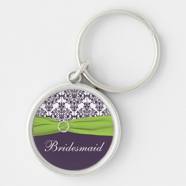 Chaveiro de Bridesmaid Roxo e Verde (Frente)