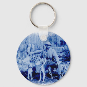 Chaveiro de Caçador Vintage com Cães