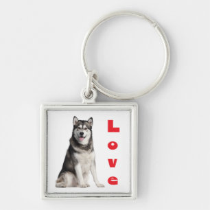 Chaveiro de Cachorro Alaskan Malamute Amor
