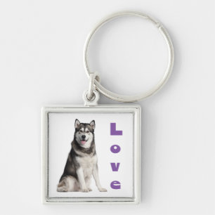 Chaveiro de Cachorro Alaskan Malamute Filhote Amor