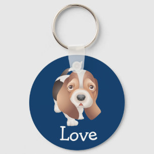 Chaveiro de Cachorro Basset Hound Azul