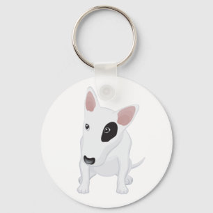 Chaveiro de Cachorro Bull Terrier Filhote Branco A