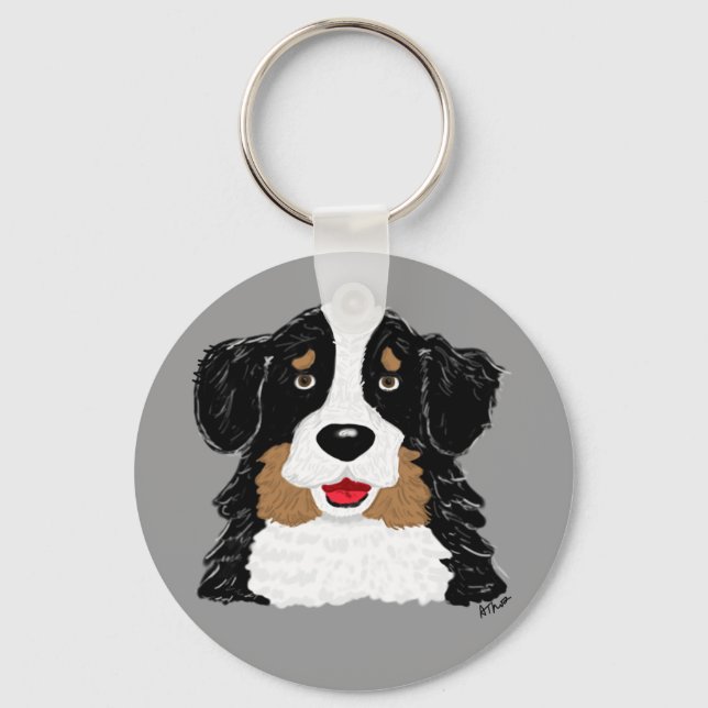Chaveiro de Cachorro da Montanha Bernese (Frente)