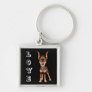 Chaveiro de Cachorro Doberman Pinscher Filhote Amo