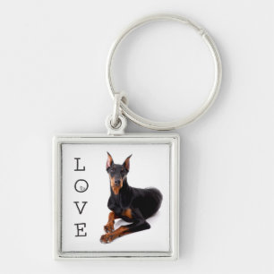 Chaveiro de Cachorro Doberman Pinscher Filhote Amo
