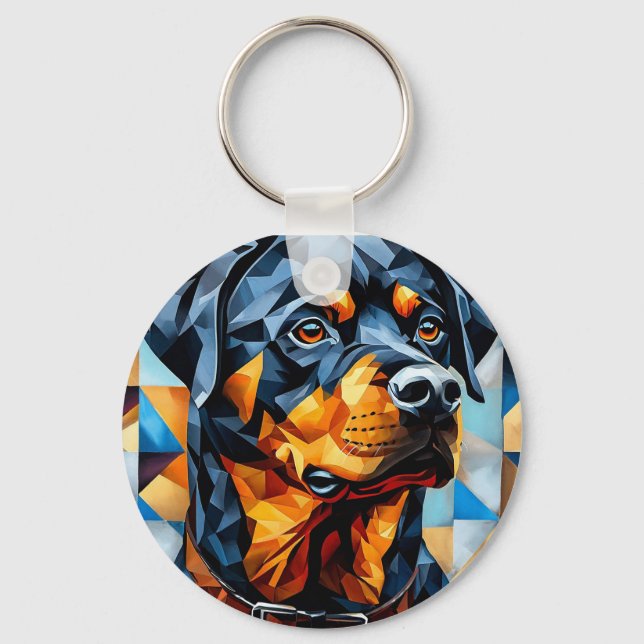 Chaveiro de Cachorro Rottweiler Para Presente de A (Frente)