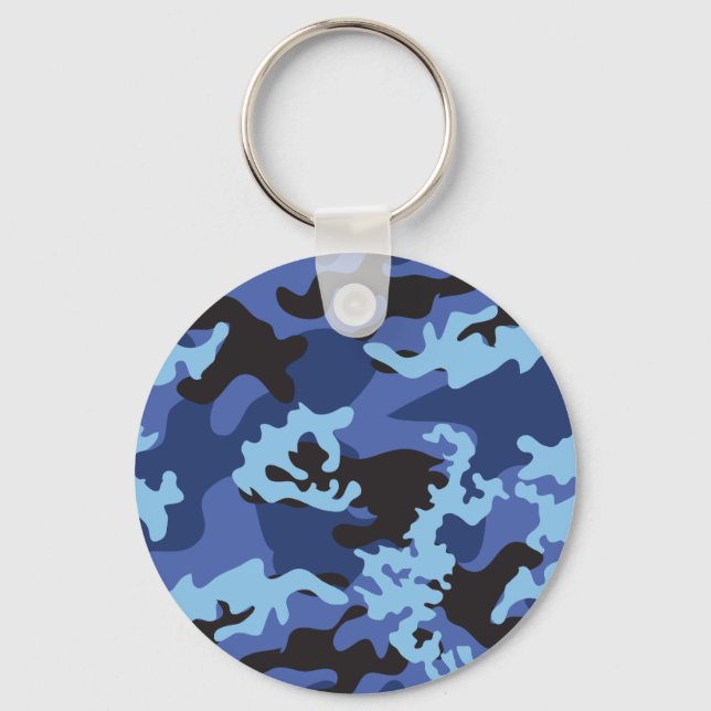 Chaveiro de Camo Azul Personalizado (Frente)