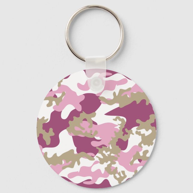 Chaveiro de Camo Rosa Personalizado (Frente)
