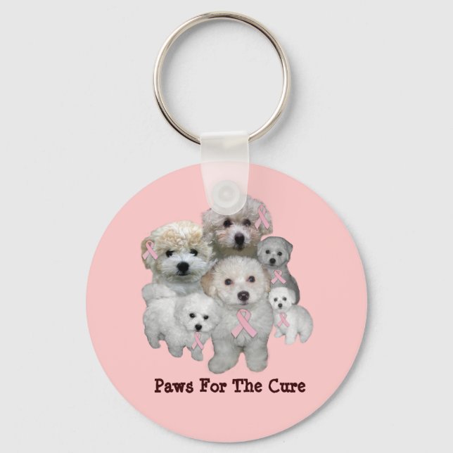 Chaveiro de Cancer de Mama Bichon (Frente)