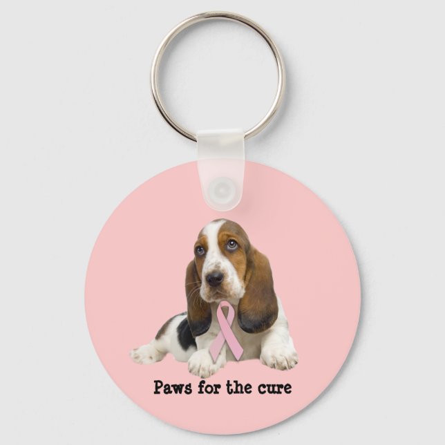 Chaveiro de Cancer de mama de hound basset (Frente)