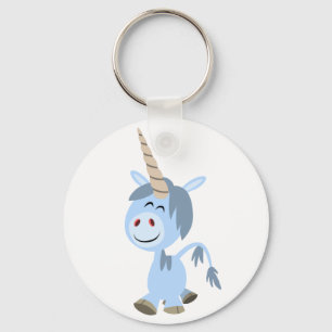 Chaveiro de Cartoon Unicorn Engraçado