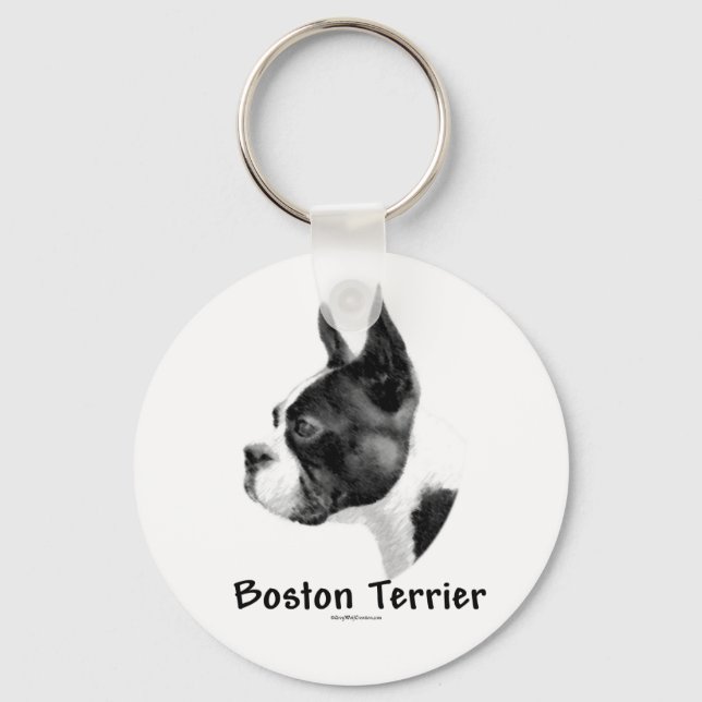Chaveiro de carvão de Boston Terrier (Frente)