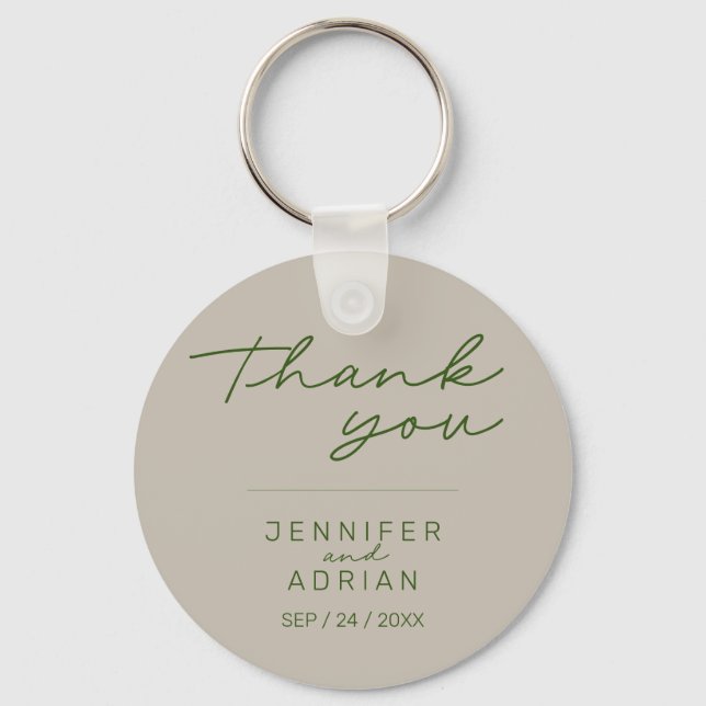 Chaveiro de Casamento Mínimo Elegante Pale Silver (Frente)