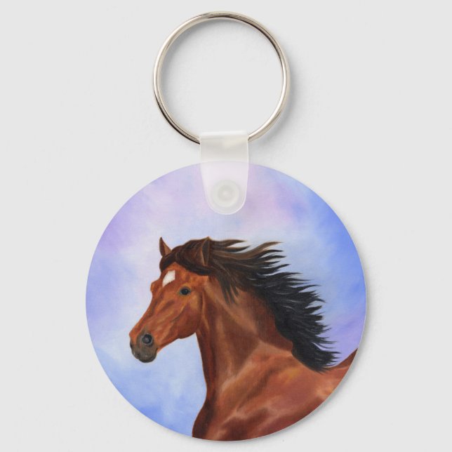 Chaveiro de cavalo Andaluz castanho (Frente)