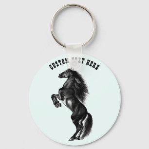 Chaveiro de Cavalo Preto Preto - Direto - Texto Pe