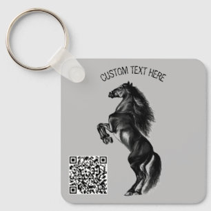 Chaveiro de Cavalo Preto Preto - Direto - Texto Pe