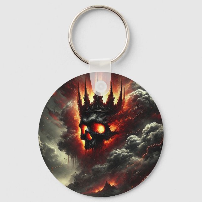 Chaveiro de Caveira de Fiery Gótica (Frente)