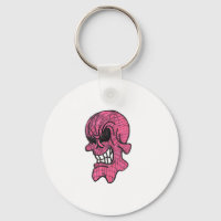 Chaveiro de Caveira Rosa