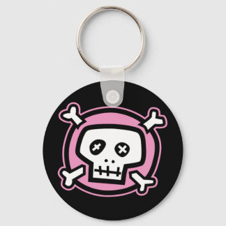Chaveiro de Caveira Rosa