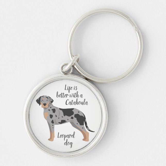 Chaveiro de Chave de Cachorro-Leopardo Catahoula.  (Frente)