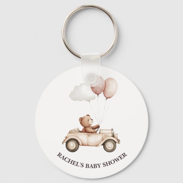 Chaveiro de Chave Teddy Bear Car Baby Shower (Frente)