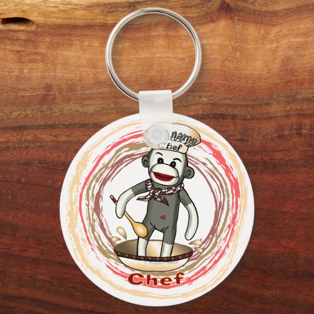 Chaveiro de Chef Macaco de Meia (Frente)