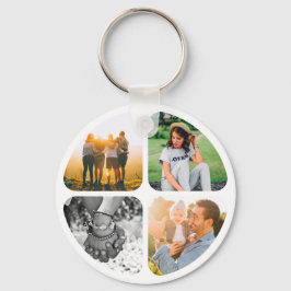 Chaveiro de Círculo de 8 Fotografias de Side Duplo