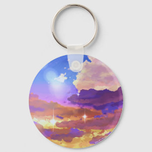 Chaveiro de Círculo de Metal Sunset Vibrante