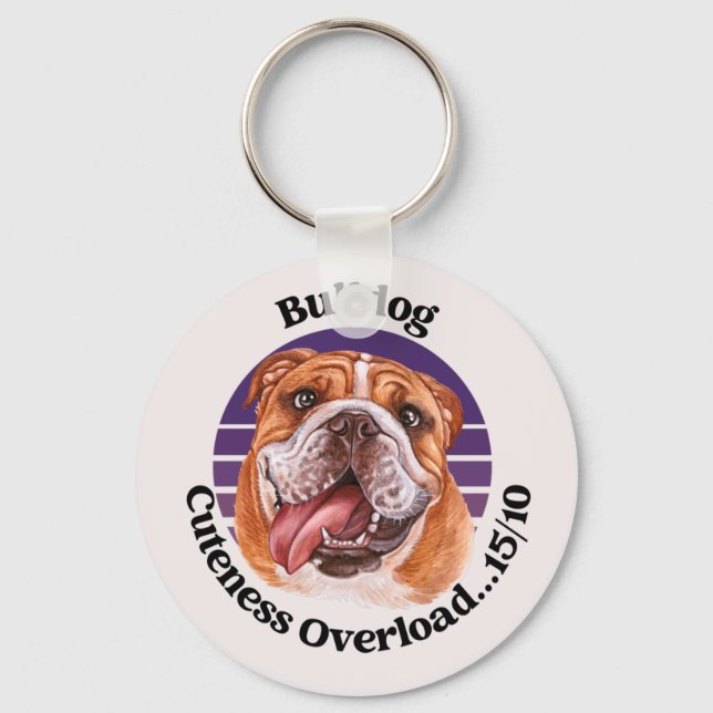 Chaveiro de citação engraçada do Buldogue (Frente)