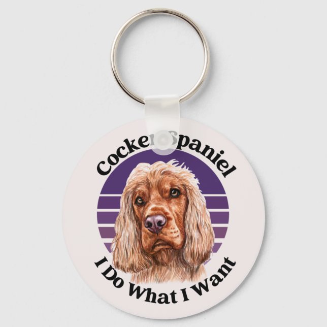Chaveiro de citação engraçada do Cocker Spaniel (Frente)