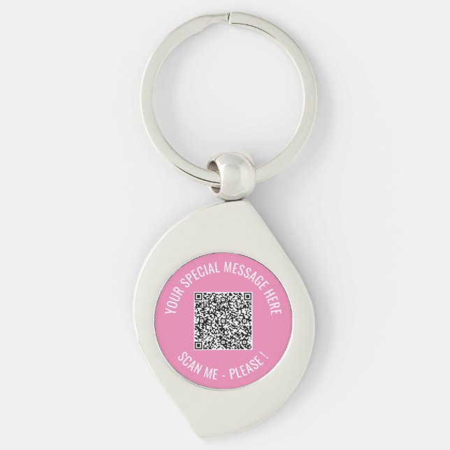 Chaveiro de código QR personalizado e texto Escolh (Frente)