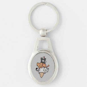 Chaveiro de Cone de Sorvete de Gatinho
