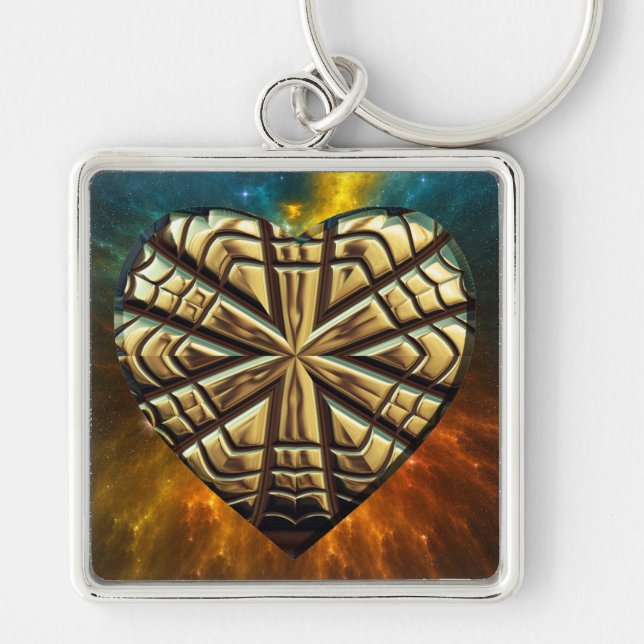 Chaveiro de Coração 1 Gravado (Frente)