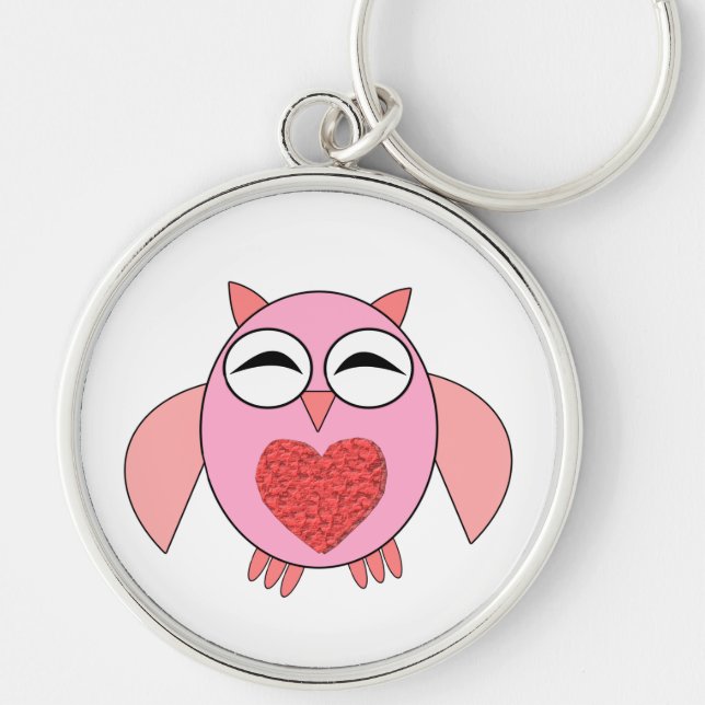Chaveiro de Coração de Amor Rosa (Frente)