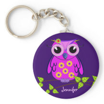 Chaveiro de coruja com nome