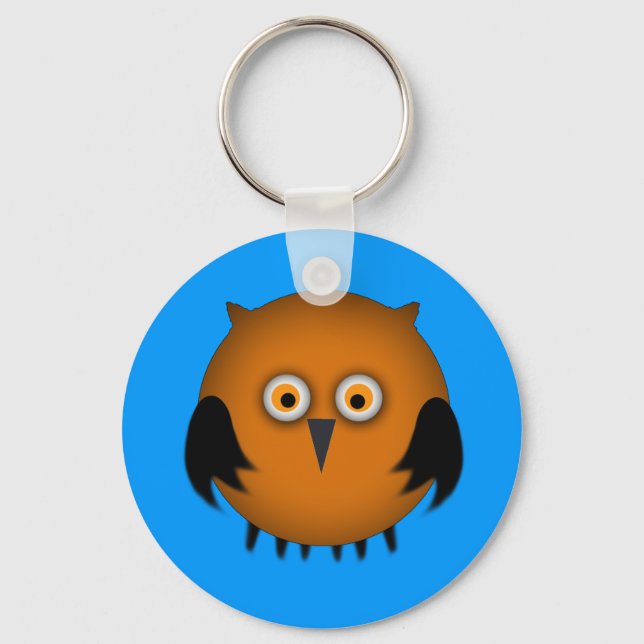 Chaveiro de Coruja Gorda Laranja (Frente)