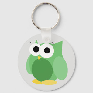 Chaveiro de Coruja Verde Engraçado