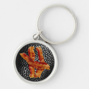 Chaveiro de Couro Negro Bacon/Faux