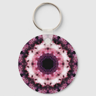 Chaveiro de cristal cor-de-rosa e roxo da mandala
