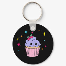 Chaveiro de Cupcake Roxo Fofo