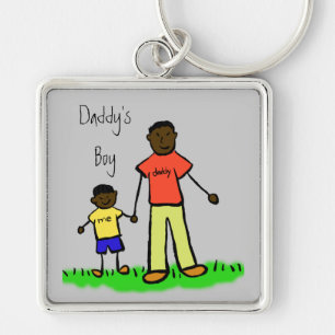 Chaveiro de Desenho da Família Pai e Filho do Pai
