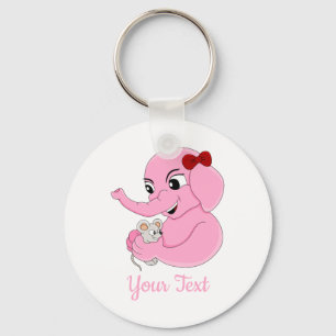 Chaveiro de desenho de uma garota elefante